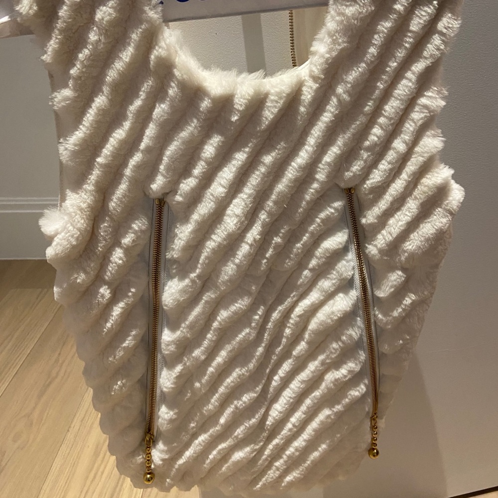 Undercover white rabbit fur vest new